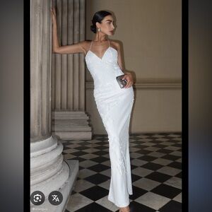 Meshki Gracie White Sequin Dress